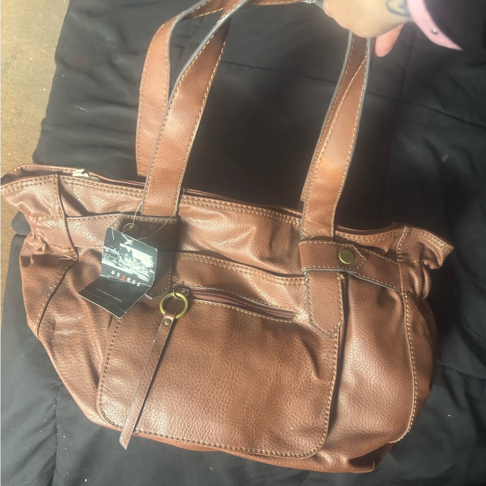 NWT Brown Leather Tote Bag